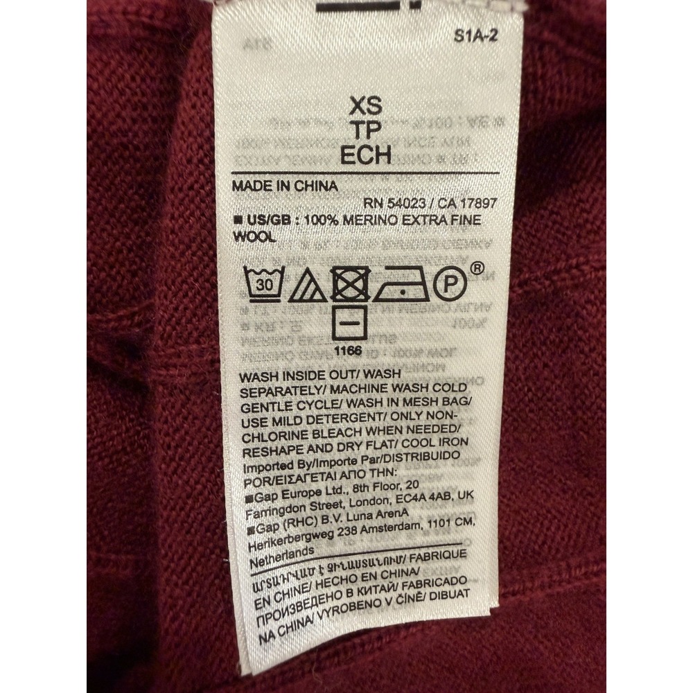 Banana Republic Dk Red Pleated Merino Wool Maxi Skirt XS Preppy Fall - Picture 4 of 4